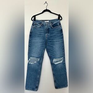 Woman’s Topshop Relaxed Blue Distressed Jeans